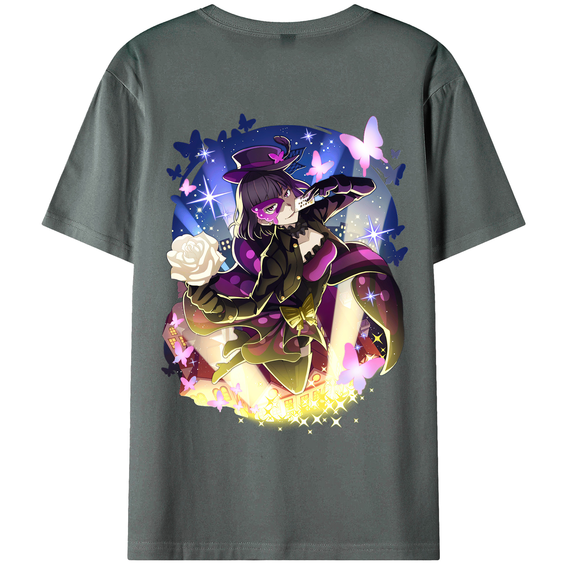 （画像用） 文豪ストレイドッグス Bungo Stray Dogs 綿100％ メンズ半袖Tシャツ（バックプリント） 通気性